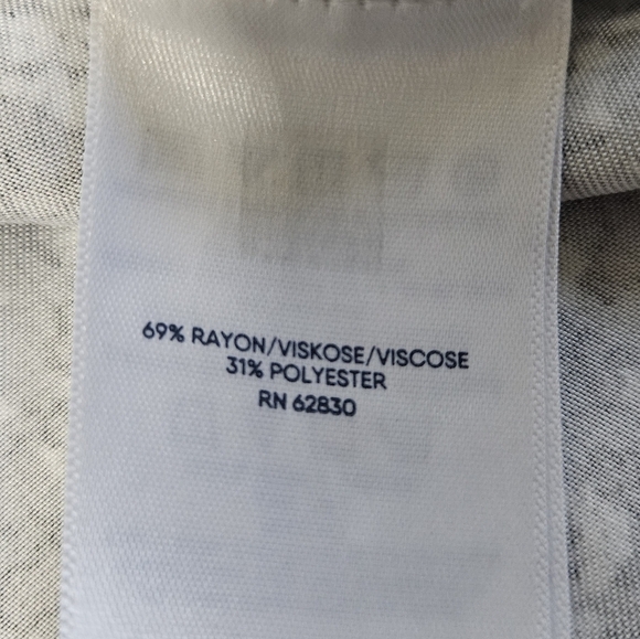 Lands' End Micro Floral Popover Blouse Long Sleeve Black White Women's Large - Picture 6 of 8